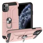 For iPhone 11 Pro Max War-god Armor TPU + PC Shockproof  Magnetic Protective Case with Ring Holder (Rose Gold) - 1