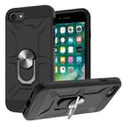 War-god Armor TPU + PC Shockproof  Magnetic Protective Case with Ring Holder For iPhone 8 / 7 / SE 2020(Black) - 1