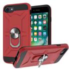 War-god Armor TPU + PC Shockproof  Magnetic Protective Case with Ring Holder For iPhone 8 / 7 / SE 2020(Red) - 1