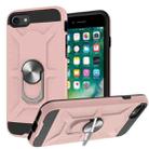 War-god Armor TPU + PC Shockproof  Magnetic Protective Case with Ring Holder For iPhone 8 / 7 / SE 2020(Rose Gold) - 1