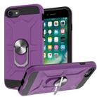 War-god Armor TPU + PC Shockproof  Magnetic Protective Case with Ring Holder For iPhone 8 / 7 / SE 2020(Purple) - 1