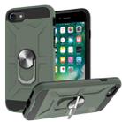 War-god Armor TPU + PC Shockproof  Magnetic Protective Case with Ring Holder For iPhone 8 / 7 / SE 2020(Deep Green) - 1