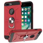 War-god Armor TPU + PC Shockproof  Magnetic Protective Case with Ring Holder For iPhone 8 Plus / 7 Plus(Red) - 1