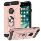 War-god Armor TPU + PC Shockproof  Magnetic Protective Case with Ring Holder For iPhone 8 Plus / 7 Plus(Rose Gold) - 1