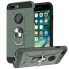 War-god Armor TPU + PC Shockproof  Magnetic Protective Case with Ring Holder For iPhone 8 Plus / 7 Plus(Deep Green) - 1