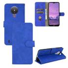 For Nokia 1.4 Solid Color Skin Feel Magnetic Buckle Horizontal Flip Calf Texture PU Leather Case with Holder & Card Slots & Wallet(Blue) - 1