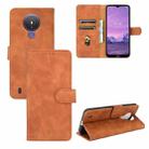 For Nokia 1.4 Solid Color Skin Feel Magnetic Buckle Horizontal Flip Calf Texture PU Leather Case with Holder & Card Slots & Wallet(Brown) - 1