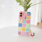 Color Small Lattice Pattern Silicone Protective Case iPhone 12 Pro Max(White) - 1