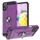 For LG K53 War-god Armor TPU + PC Shockproof Magnetic Protective Case with Ring Holder(Purple) - 1