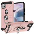 For Motorola Moto G 5G / One 5G Ace War-god Armor TPU + PC Shockproof Magnetic Protective Case with Ring Holder(Rose Gold) - 1