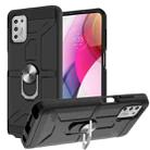 For Motorola Moto G Stylus 2021 War-god Armor TPU + PC Shockproof Magnetic Protective Case with Ring Holder(Black) - 1