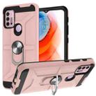 For Motorola Moto G10 / G30 War-god Armor TPU + PC Shockproof Magnetic Protective Case with Ring Holder(Rose Gold) - 1