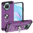 For Xiaomi Mi 10T Lite 5G / Poco X3 / X3 NFC War-god Armor TPU + PC Shockproof Magnetic Protective Case with Ring Holder(Purple) - 1