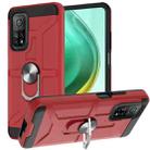 For Xiaomi Mi 10T/ 10T Pro / Redmi K30S War-god Armor TPU + PC Shockproof Magnetic Protective Case with Ring Holder(Red) - 1