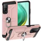 For Xiaomi Mi 10T/ 10T Pro / Redmi K30S War-god Armor TPU + PC Shockproof Magnetic Protective Case with Ring Holder(Rose Gold) - 1