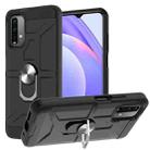 For Xiaomi Redmi 9 Power / Note 9 4G / Poco M3 War-god Armor TPU + PC Shockproof Magnetic Protective Case with Ring Holder(Black) - 1