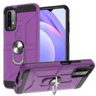 For Xiaomi Redmi 9 Power / Note 9 4G / Poco M3 War-god Armor TPU + PC Shockproof Magnetic Protective Case with Ring Holder(Purple) - 1