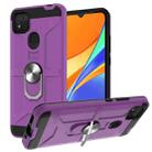 For Xiaomi Redmi 9C / Redmi 9 Indian Edition War-god Armor TPU + PC Shockproof Magnetic Protective Case with Ring Holder(Purple) - 1