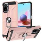 For Xiaomi Redmi Note 10 / Note 10S War-god Armor TPU + PC Shockproof Magnetic Protective Case with Ring Holder(Rose Gold) - 1