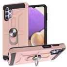 For Samsung Galaxy A32 5G War-god Armor TPU + PC Shockproof Magnetic Protective Case with Ring Holder(Rose Gold) - 1