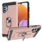 For Samsung Galaxy A32 4G War-god Armor TPU + PC Shockproof Magnetic Protective Case with Ring Holder(Rose Gold) - 1