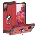 For Samsung Galaxy S20 FE War-god Armor TPU + PC Shockproof Magnetic Protective Case with Ring Holder(Red) - 1