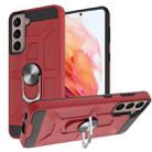 For Samsung Galaxy S21 5G War-god Armor TPU + PC Shockproof Magnetic Protective Case with Ring Holder(Red) - 1