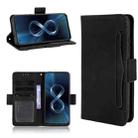 For Asus Zenfone 8 ZS590KS Skin Feel Calf Pattern Horizontal Flip Leather Case with Holder & Card Slots & Photo Frame(Black) - 1