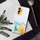 For OnePlus 9 Hollow Marble Pattern TPU Precise Hole Protective Case(Yellow) - 2