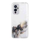 For OnePlus 9 Hollow Marble Pattern TPU Precise Hole Protective Case(Black) - 1