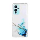 For OnePlus 9 Hollow Marble Pattern TPU Precise Hole Protective Case(Blue) - 1