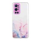 For OnePlus 9 Pro Hollow Marble Pattern TPU Precise Hole Protective Case(Pink) - 1