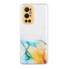 For OnePlus 9 Pro Hollow Marble Pattern TPU Precise Hole Protective Case(Yellow) - 1