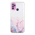 For OnePlus Nord N100 Hollow Marble Pattern TPU Precise Hole Protective Case(Pink) - 1
