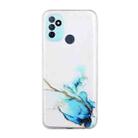 For OnePlus Nord N100 Hollow Marble Pattern TPU Precise Hole Protective Case(Blue) - 1