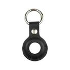 Shockproof Anti-scratch Leather Protective Case Cover Key Chain with Hang Loop For AirTag(Black) - 1