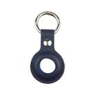 Shockproof Anti-scratch Leather Protective Case Cover Key Chain with Hang Loop For AirTag(Deep Blue) - 1