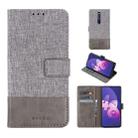 MUXMA MX102 Horizontal Flip Canvas Leather Case with Stand & Card Slot & Wallet Function(Grey) - 1