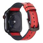 Crazy Horse Texture Leather Watch Band For Apple Watch Ultra 49mm&Watch Ultra 2 49mm / Series 9&8&7 45mm / SE 3&SE 2&6&SE&5&4 44mm / 3&2&1 42mm(Red) - 1