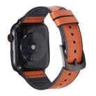 Crazy Horse Texture Leather Watch Band For Apple Watch Series 9&8&7 41mm / SE 3&SE 2&6&SE&5&4 40mm / 3&2&1 38mm(Yellow Brown) - 1