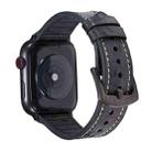 Ostrich Texture Leather Watch Band For Apple Watch Ultra 49mm / Series 8&7 45mm / SE 2&6&SE&5&4 44mm / 3&2&1 42mm(Black) - 1