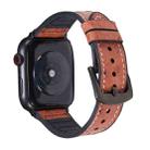 Ostrich Texture Leather Watch Band For Apple Watch Series 7 45mm / 6 & SE & 5 & 4 44mm / 3 & 2 & 1 42mm(Coffee) - 1