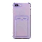 TPU Dropproof Protective Back Case with Card Slot For iPhone 8 Plus / 7 Plus(Purple) - 1