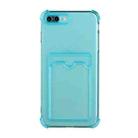 TPU Dropproof Protective Back Case with Card Slot For iPhone 8 Plus / 7 Plus(Baby Blue) - 1