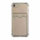 For iPhone SE 2022 / SE 2020 / 8 / 7 TPU Dropproof Protective Back Case with Card Slot(Gray) - 1