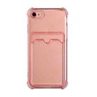 For iPhone SE 2022 / SE 2020 / 8 / 7 TPU Dropproof Protective Back Case with Card Slot(Pink) - 1