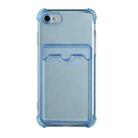 For iPhone SE 2022 / SE 2020 / 8 / 7 TPU Dropproof Protective Back Case with Card Slot(Blue) - 1