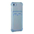 For iPhone SE 2022 / SE 2020 / 8 / 7 TPU Dropproof Protective Back Case with Card Slot(Blue) - 2