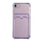 For iPhone SE 2022 / SE 2020 / 8 / 7 TPU Dropproof Protective Back Case with Card Slot(Purple) - 1