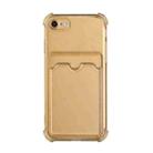 For iPhone SE 2022 / SE 2020 / 8 / 7 TPU Dropproof Protective Back Case with Card Slot(Gold) - 1